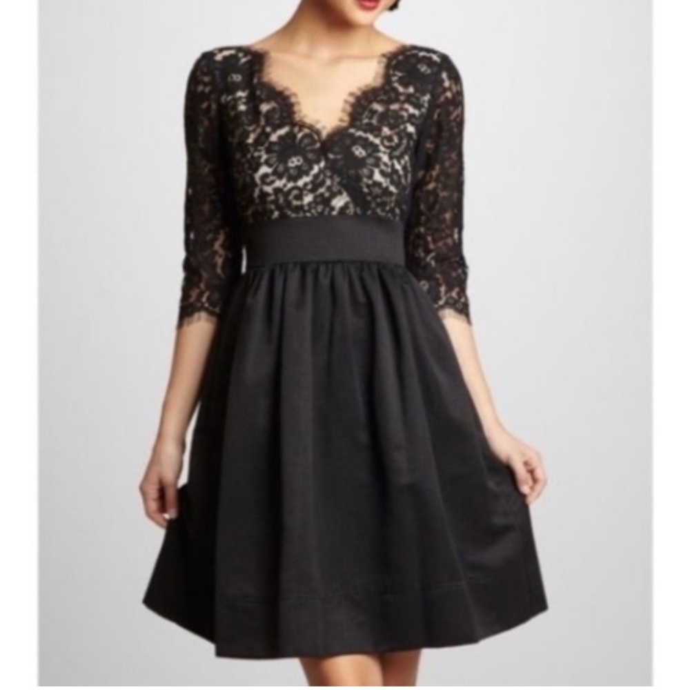 Eliza J Black Lace Bodice Cocktail Dress